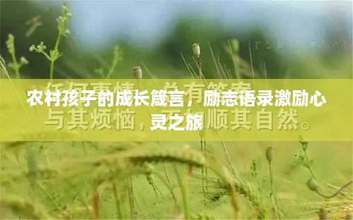 農(nóng)村孩子的成長箴言，勵志語錄激勵心靈之旅